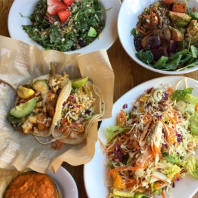 Gluten-free tacos and salads from Sharky's Mexican Grill